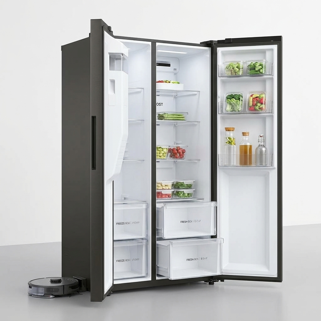 Réfrigérateur Américain HAIER HSR5918DIPB – Total No Frost - 511L - Noir Mat — vue 3