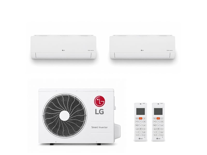 Climatiseur Multi-Split LG Dual Inverter 2-en-1 Réversible – 9000 + 12000 BTU – Classe A++ – Wi-Fi ThinQ™ – Gaz R32 — vue 2