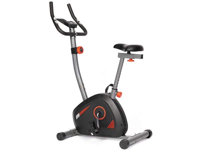 Vélo d'appartement magnétique OHMEX OHM-MBK-3300 – 8 niveaux de résistance, Écran LCD & Support tablette – Noir & Rouge — vue 2