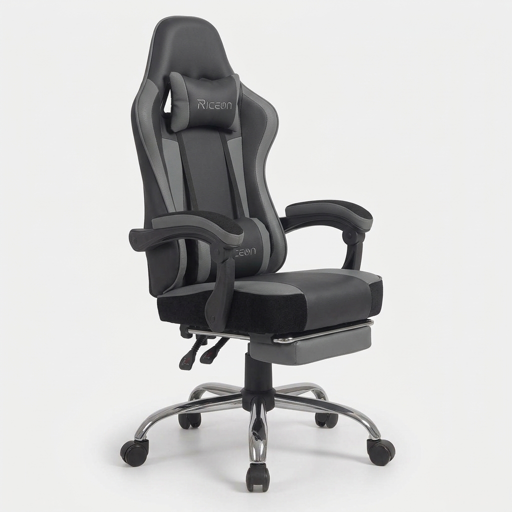 Fauteuil Gaming HOMIMASTER avec Assise Réglable en Hauteur — vue 3